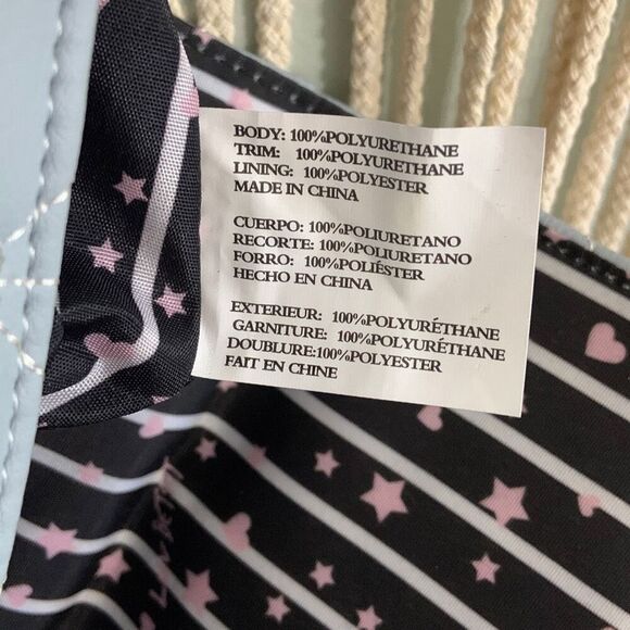 BETSEY JOHNSON Addy Quilted Blue White Hearts Crossbody Bag Purse - Picture 11 of 12